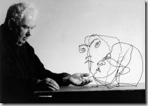 calder with wire frame sculptures calder with wire frame sculptures
